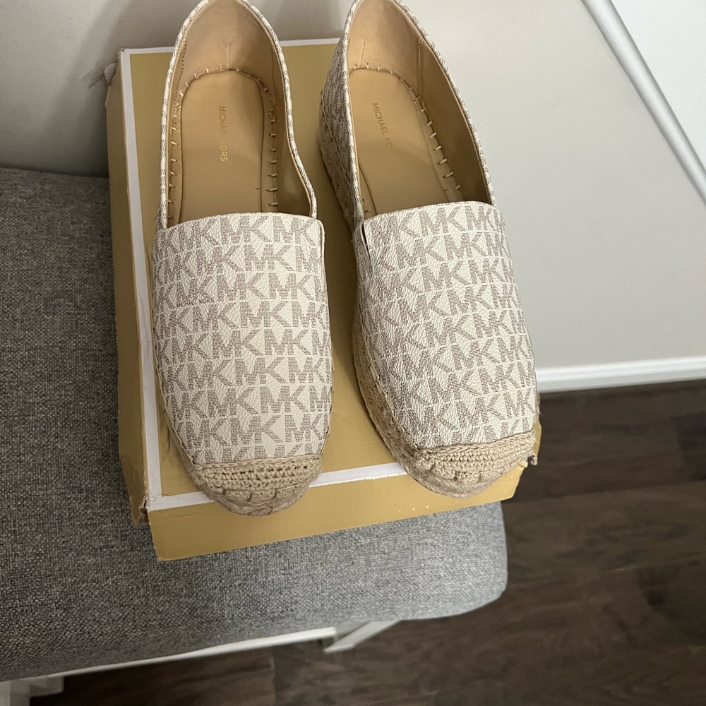 Michael Kors Monogram Cream Espadrilles